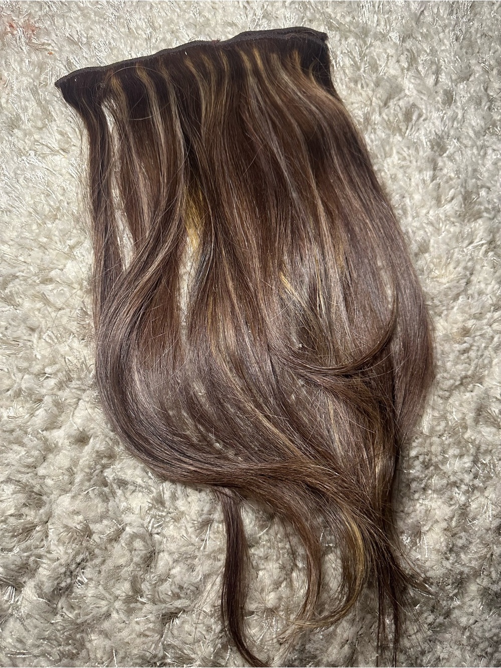 Euronext Brown Hair Clip-In Extension with Subtle Blonde Highlights